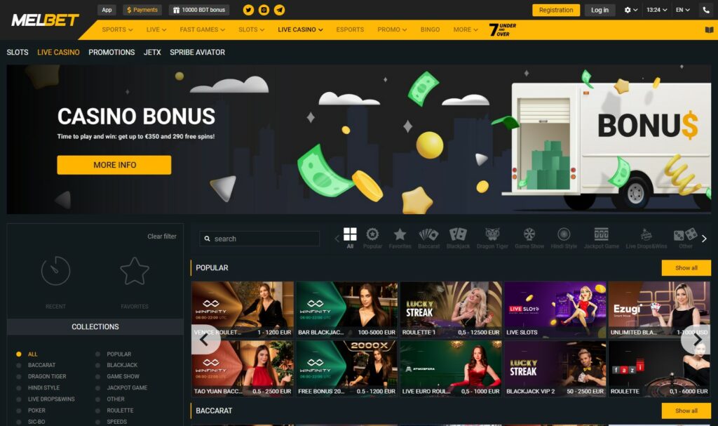 BetWinner Live Casino - the ability to interact with real dealers in real time, an authentic and immersive casino experience right at home