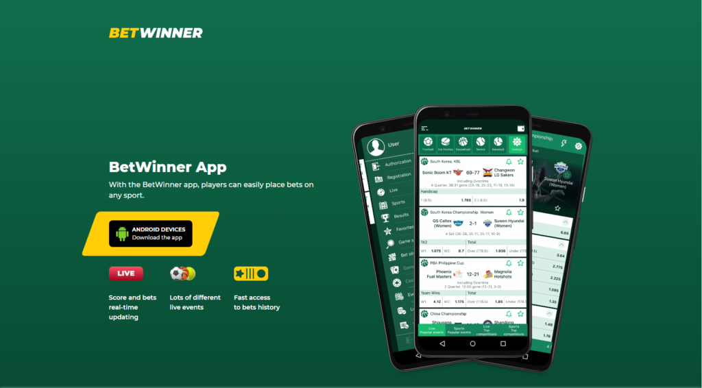 BetWinner casino mobile app for Android