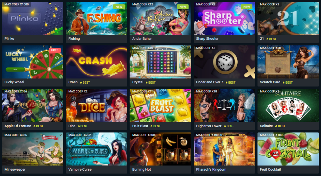 Exclusive games at BetWinner online casino